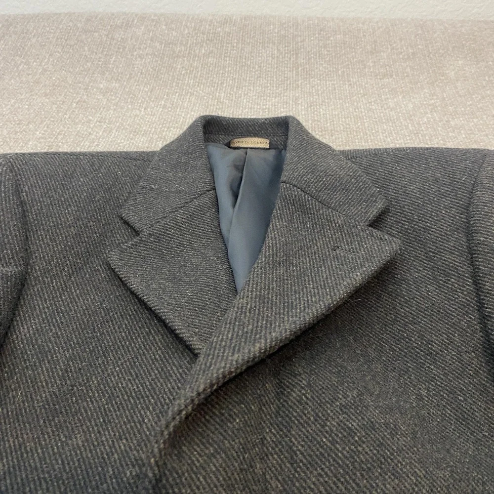 Banana Republic Coat Mens Small Gray Herringbone Wool Blend Overcoat Lined